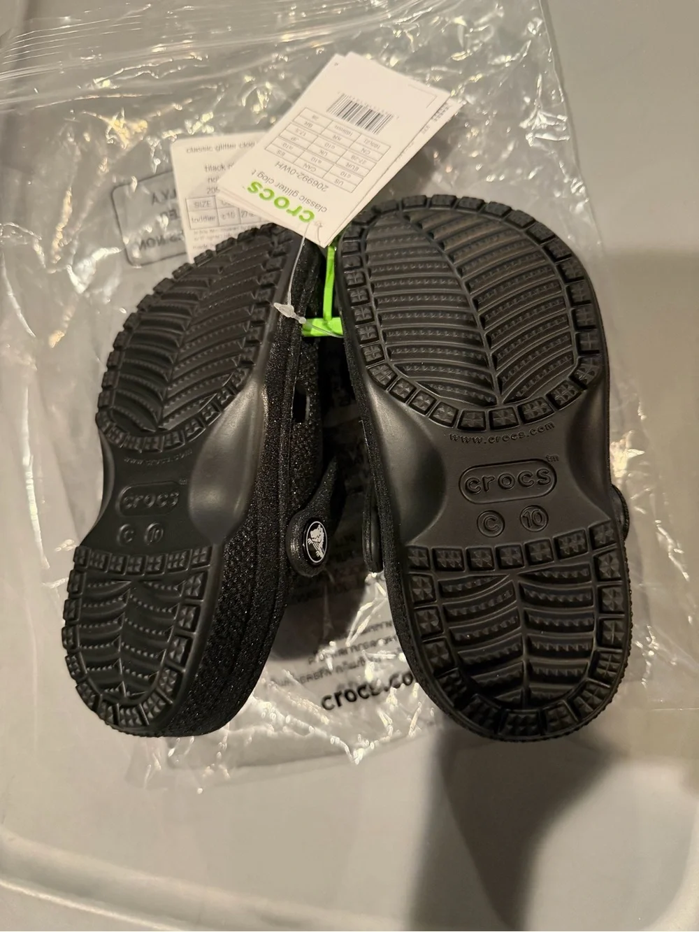 CROCS Kids Glitter Classic Clog - Black